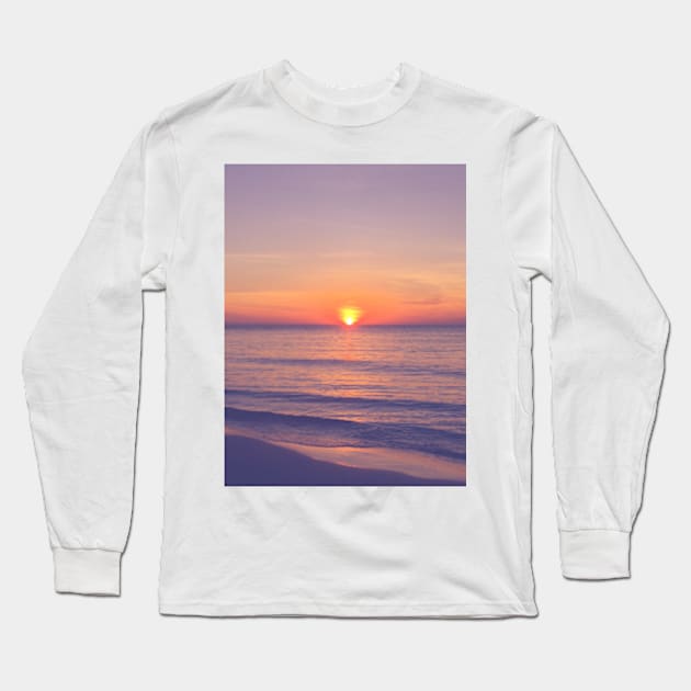 Orange Sunset Purple Sky Photo Long Sleeve T-Shirt by deadright